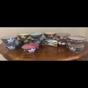 Candles, organic soy, tropical aromatherapy. hand painted & nautical rope base.